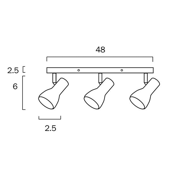 Telbix Curtis GU10 3 Light Spotlight in Black | The Blue Space