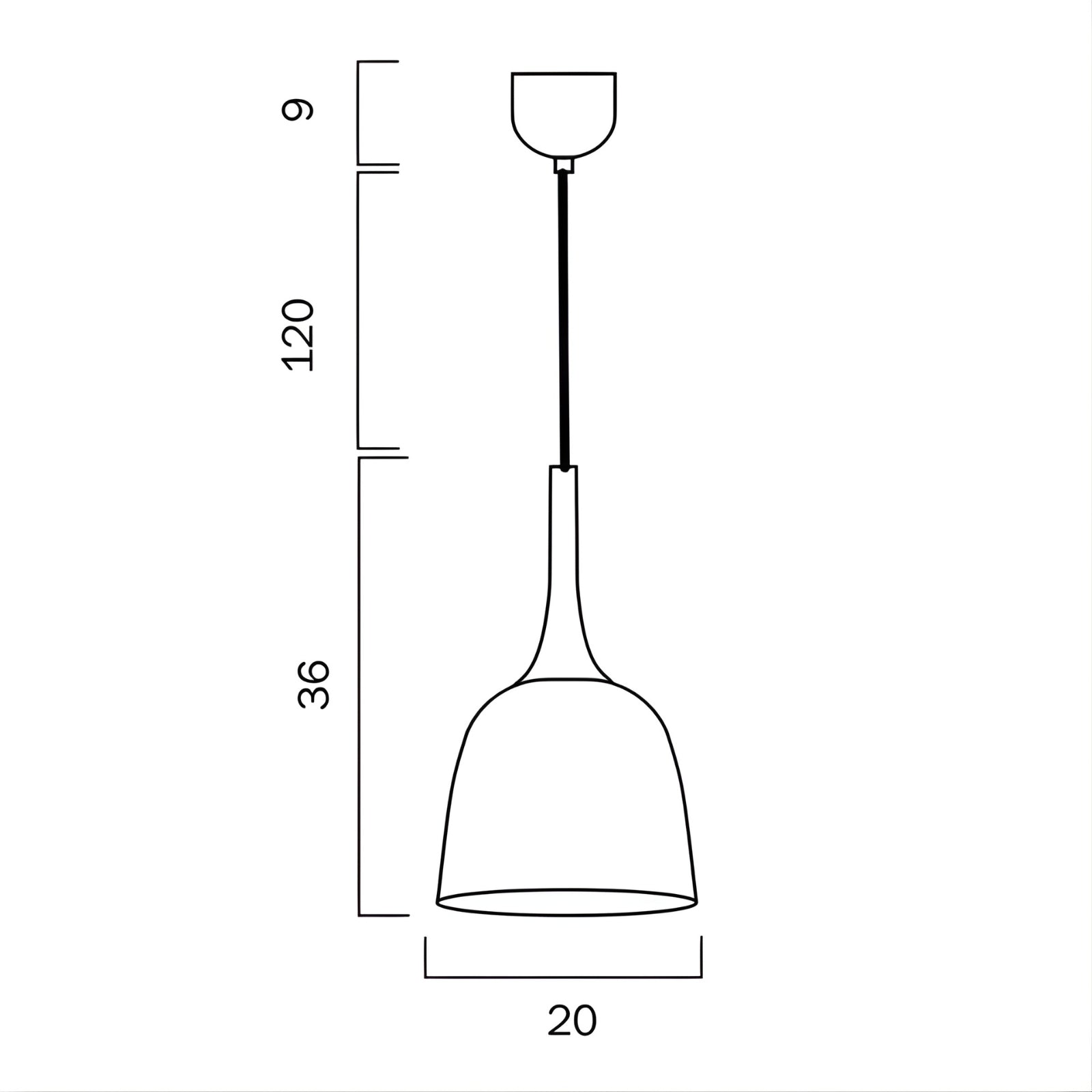Line Drawing Telbix Polk E27 20cm Pendant Oak & Black POLKPE20-OKBK - The Blue Space