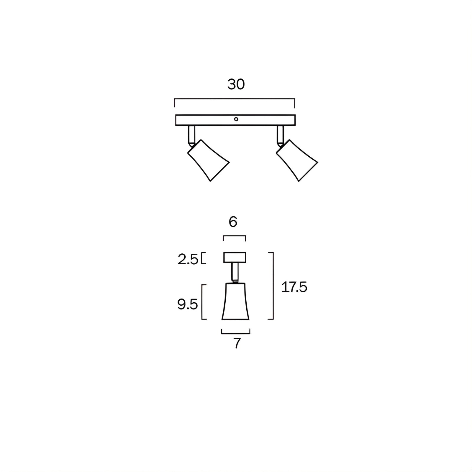 Telbix Alvey GU10 2 Light Spotlight in White | The Blue Space
