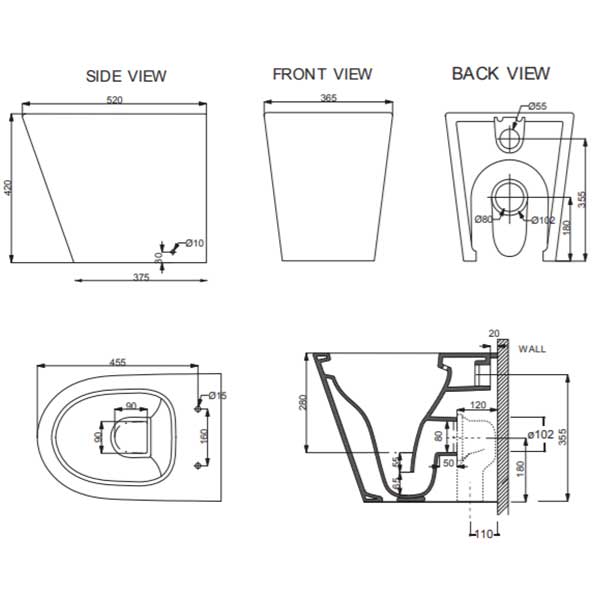 Studio Bagno Manhattan Pan Technical Drawings