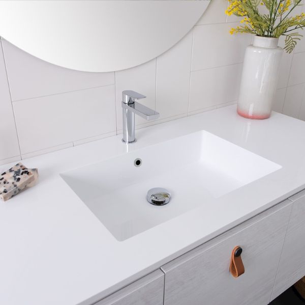 ADP Glacier Lite All Door Slim Vanity with Cast Marble Top - Centre Bowl | The Blue Space