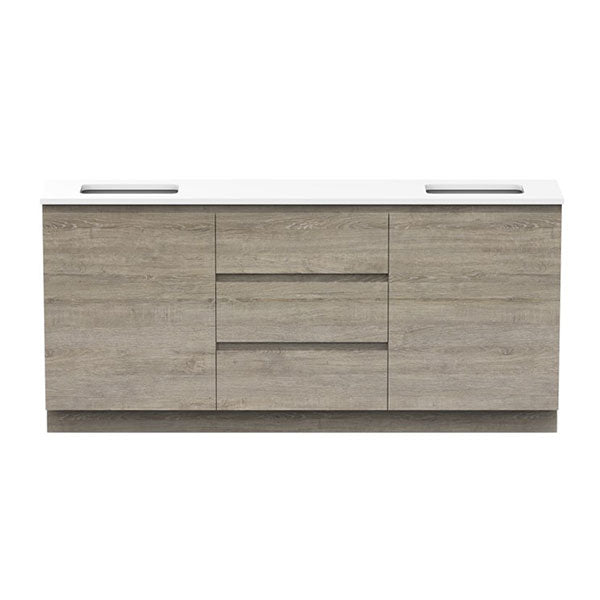 ADP Glacier Quartz Ensuite Trio Vanity Offset 1800mm - The Blue Space