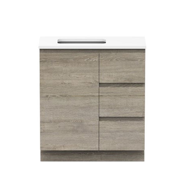 ADP Glacier Quartz Ensuite Trio Vanity Offset 750mm - The Blue Space