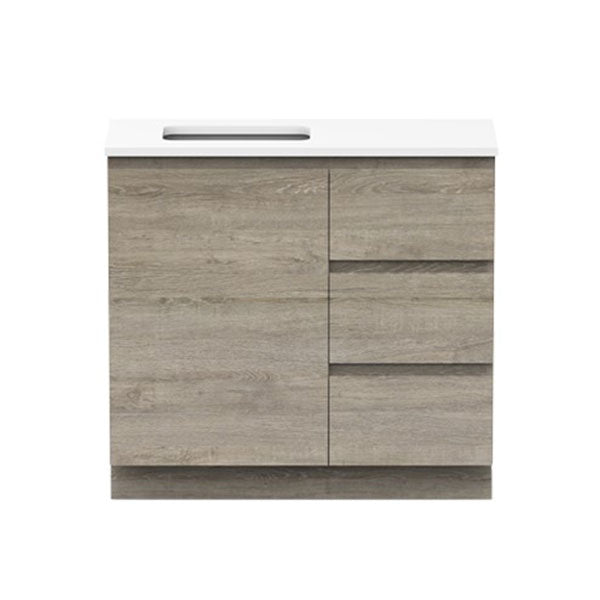 ADP Glacier Quartz Ensuite Trio Vanity 900mm Offset - The Blue Space