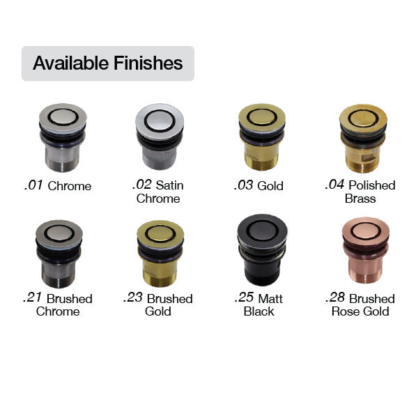 ART Australia Basin Pop Down Universal Plug and Waste 32/40mm Finishes - The Blue Space