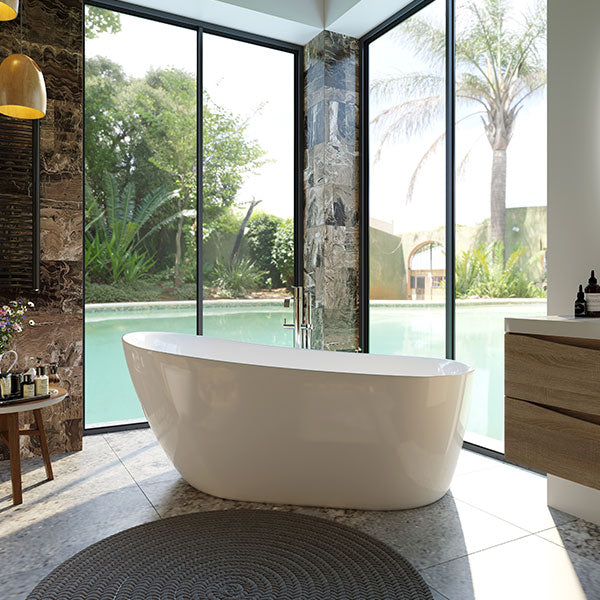 BelBagno Romano Freestanding Slipper Bath White - The Blue Space