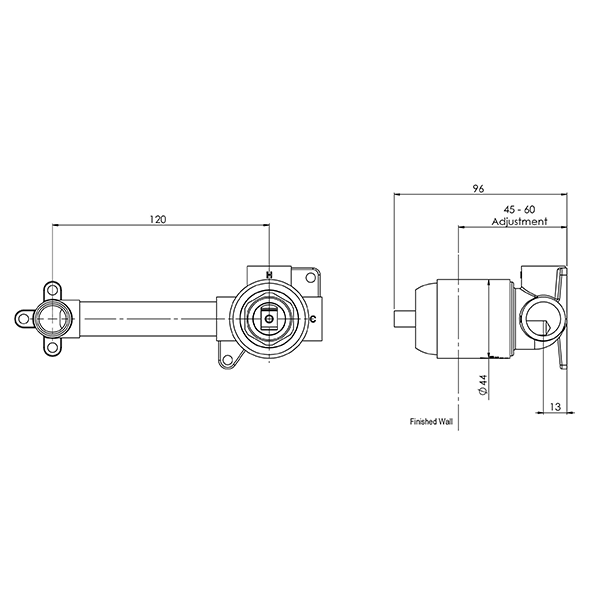 Phoenix Wall Mixer Set Breech Technical Drawing at The Blue Space