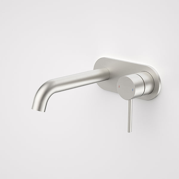 Caroma Liano II 175mm Wall Basin/Bath Mixer Plate Set Brushed Nickel - The Blue Space