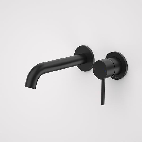 Caroma Liano II 175mm Wall Basin/Bath Mixer Set Matte Black - The Blue Space