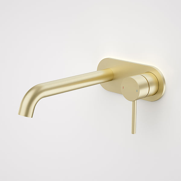 Caroma Liano II 210mm Wall Basin/Bath Mixer Plate Set Brushed Brass - The Blue Space