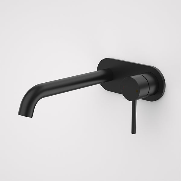 Caroma Liano II 210mm Wall Basin/Bath Mixer Plate Set Matte Black- The Blue Space