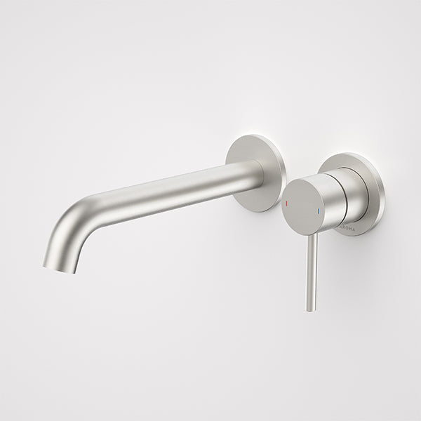 Caroma Liano II Lead Free Wall Basin/Bath Mixer Set Brushed Nickel