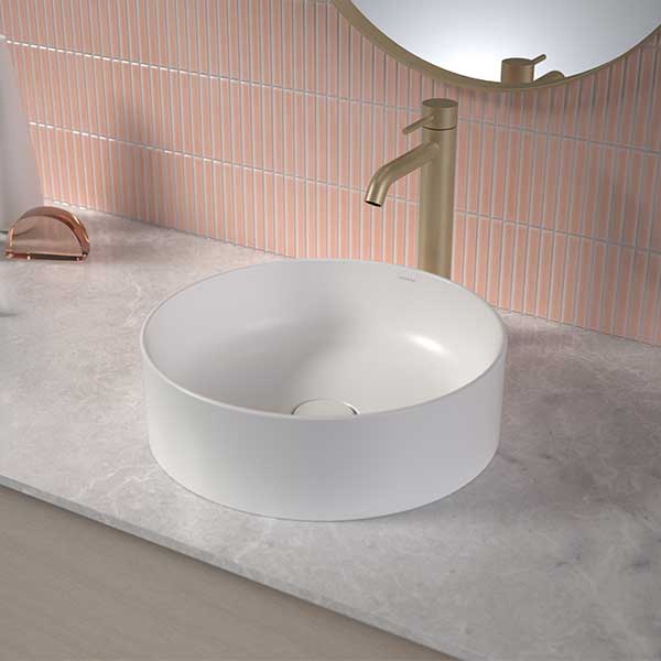 Caroma Liano II 400mm Round Above Counter Basin - White