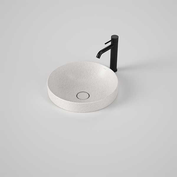 the blue space caroma liano ii 400mm round inset basin matte speckled