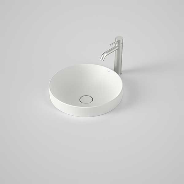 the blue space caroma liano ii 400mm round inset basin matte white