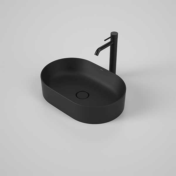 Caroma Liano II 530mm Pill Above Counter Basin - Matte Black - The Blue Space