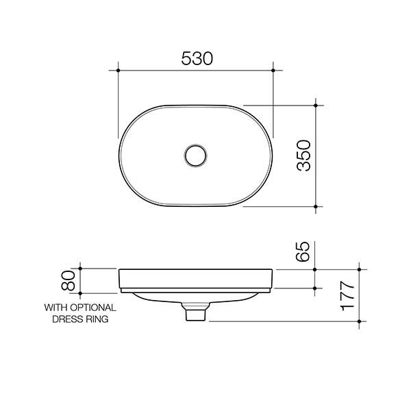 Caroma Liano II 530mm Pill Inset Basin - Matte Speckled - The Blue Space