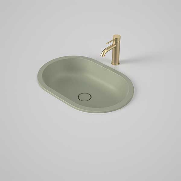 Caroma Liano II 580mm Pill Over Counter Basin - Matte Green (Special Order) - The Blue Space