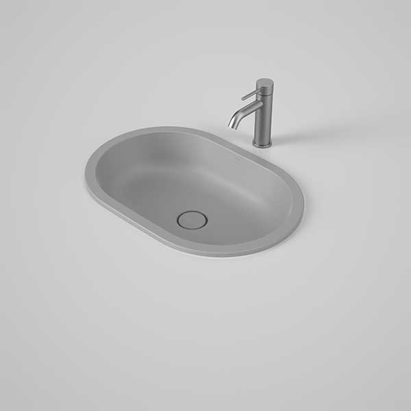 Caroma Liano II 580mm Pill Over Counter Basin - Matte Grey (Special Order) - The Blue Space