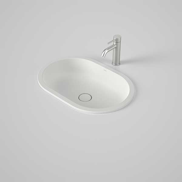Caroma Liano II 580mm Pill Over Counter Basin - Matte White - The Blue Space