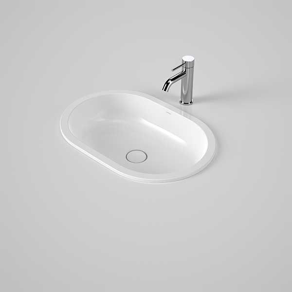 Caroma Liano II 580mm Pill Over Counter Basin - White - The Blue Space