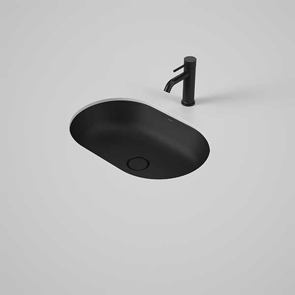Caroma Liano II 580mm Pill Under Counter Basin - Matte Black - The Blue Space