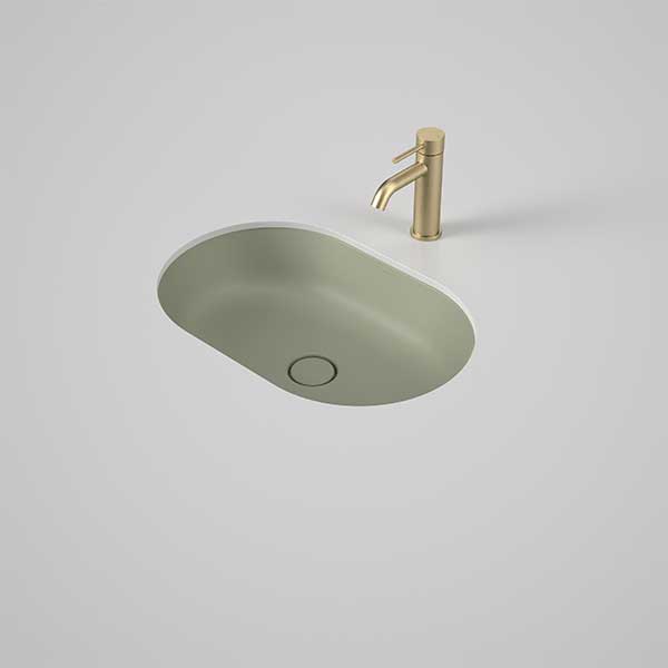 Caroma Liano II 580mm Pill Under Counter Basin - Matte Green (Special Order) - The Blue Space
