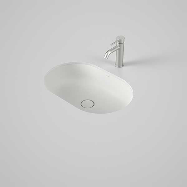 Caroma Liano II 580mm Pill Under Counter Basin - Matte White - The Blue Space