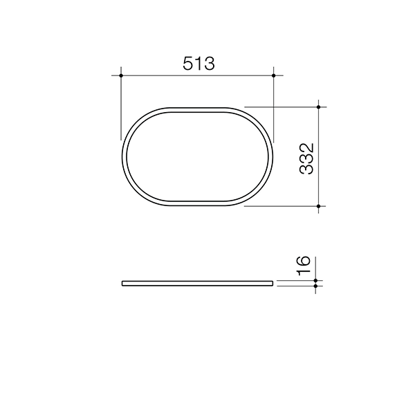 Caroma Liano II 600mm Pill Basin Dress Ring Technical Drawing - The Blue Space