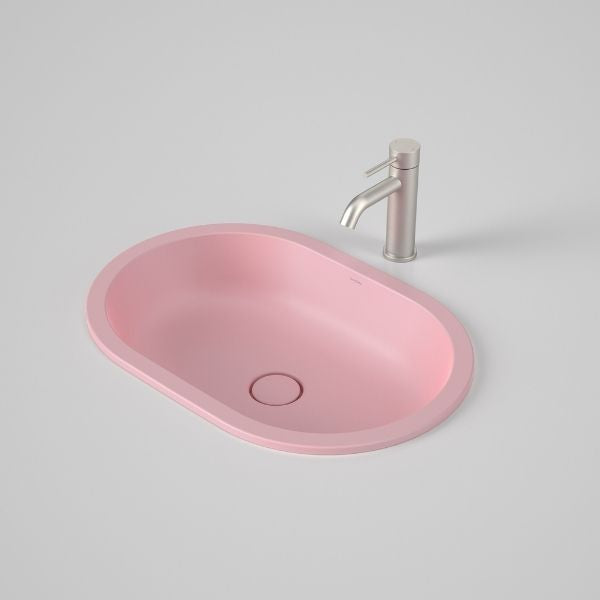 Caroma Liano II 580mm Pill Over Counter Basin - Matte Pink (Special Order) - The Blue Space