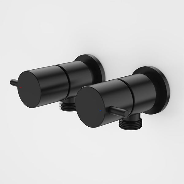 Caroma Luna Lever Washing Machine Tap Set Satin Black - The Blue Space
