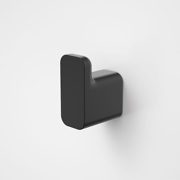 Caroma Luna Robe Hook Satin Black - The Blue Space