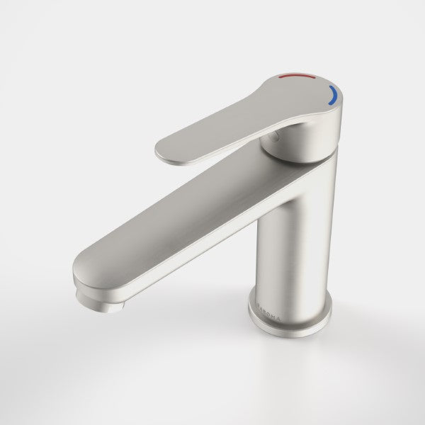 Caroma Opal Low Lead Basin Mixer H/C - Brushed Nickel - The Blue Space