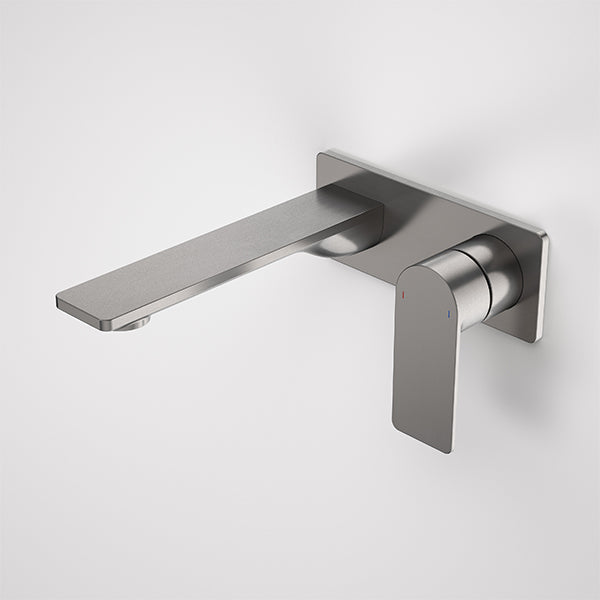 Caroma Urbane II 180mm Lead Free Wall Basin/Bath Mixer Rectangle Gunmetal