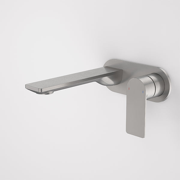 Caroma Urbane II 180mm Wall Basin/Bath Mixer Round Plate Gunmetal - The Blue Space