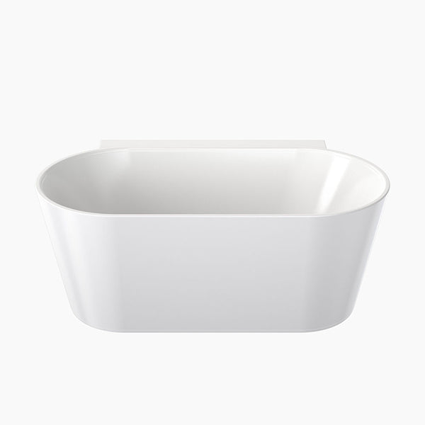 Clark Acrylic Round Back To Wall Freestanding Small Bath 1400mm - The Blue Space