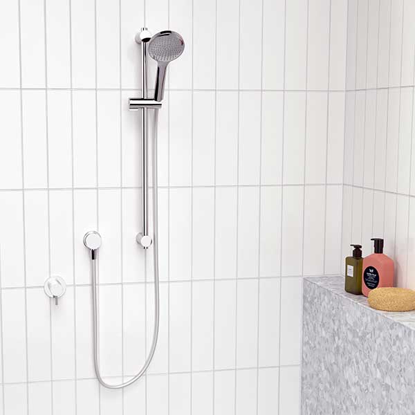 Clark Round II Rail Shower Chrome Lifestyle Image - The Blue Space