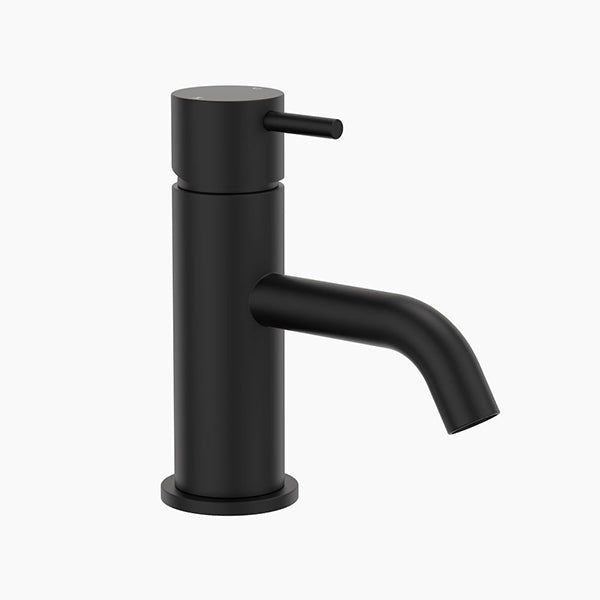 Clark Round Pin Bathroom Basin Mixer Tap Matte Black - The Blue Space