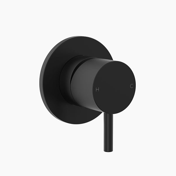 Clark Round Pin Wall Mixer Tap Matte Black - The Blue Space