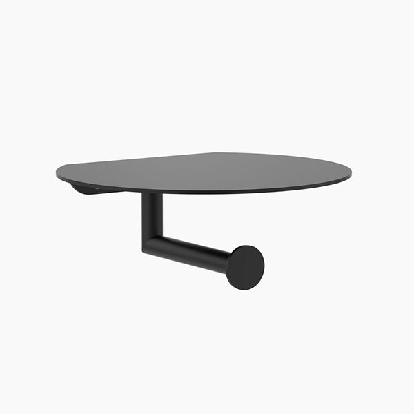Clark Round Toilet Roll Holder with Shelf Matte Black - The Blue Space