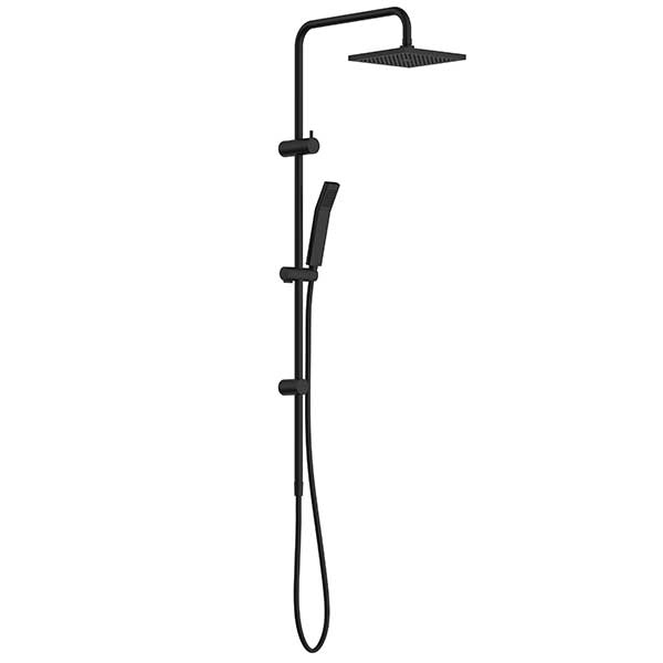 Clark Square II Rail Shower With Overhead Matte Black - The Blue Space