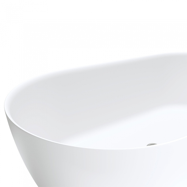 Fienza Kaya Slim Wall Matte White Stone Bath 1500mm - The Blue Space