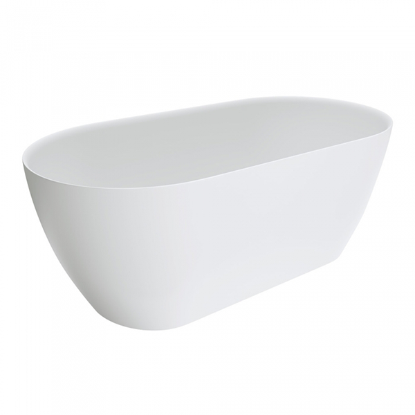 Fienza Kaya Slim Wall Matte White Stone Bath 1500mm - The Blue Space