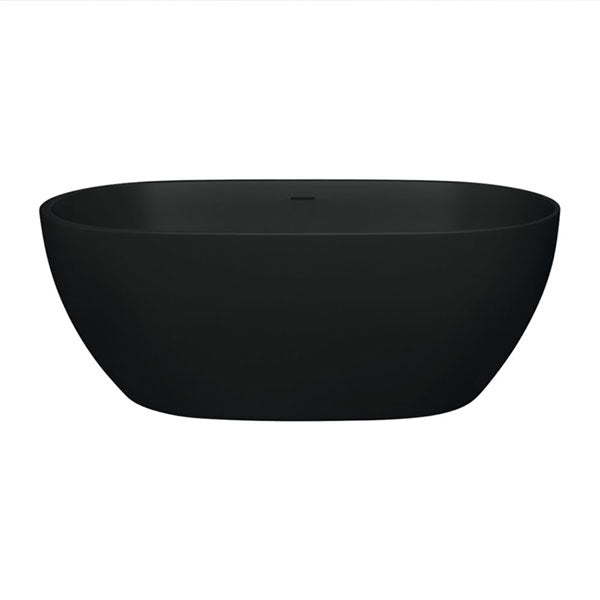 Fienza Luciana Matte Black Stone Freestanding Bath