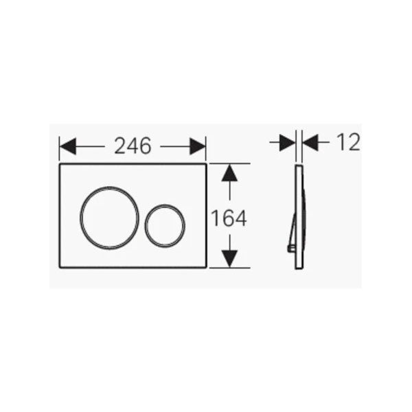 Geberit Sigma 20 Dual Flush Plate Technical Drawing - The Blue Space