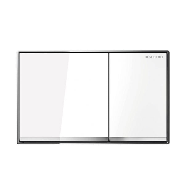 Geberit Sigma 60 Glass Dual Flush Plate White - The Blue Space