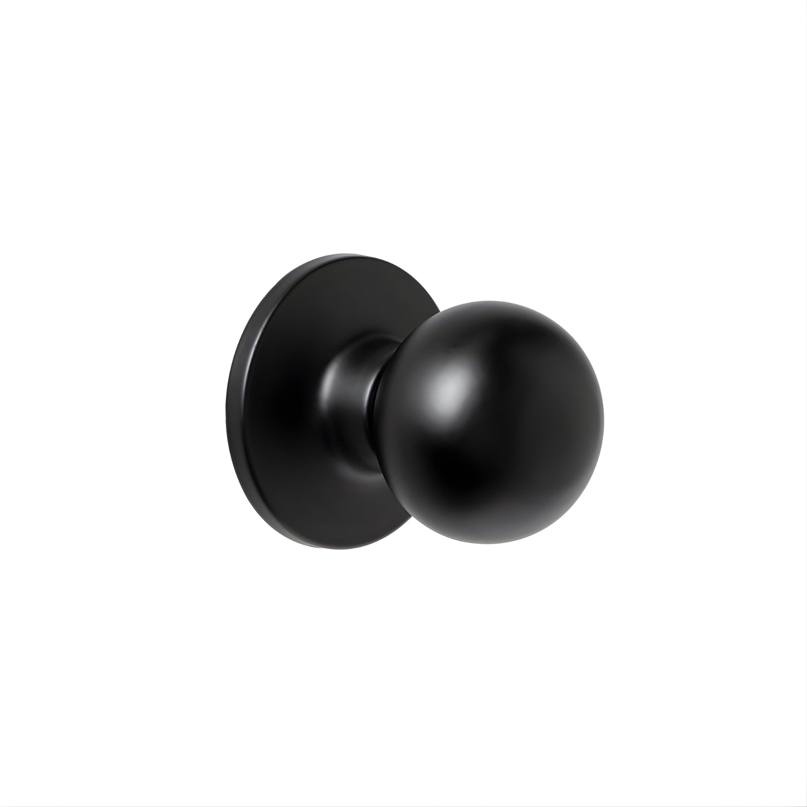 Lane Bala Passage Knob Set On Round Rosette Matte Black - The Blue Space