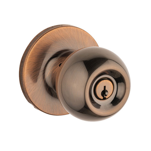 Lane Bala Entrance Knob Set On Round Rosette Antique Bronze - The Blue Space