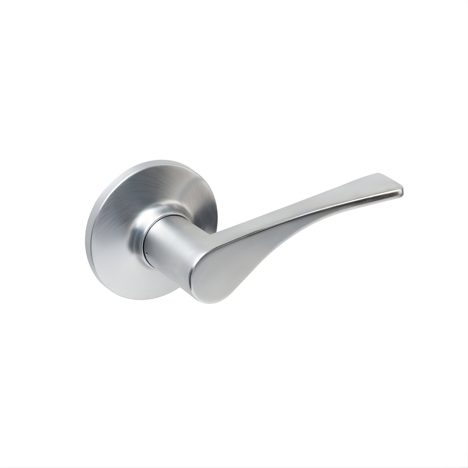 Lane Victoria Passage Lever Set On Round Rosette Brushed Satin Chrome - The Blue Space