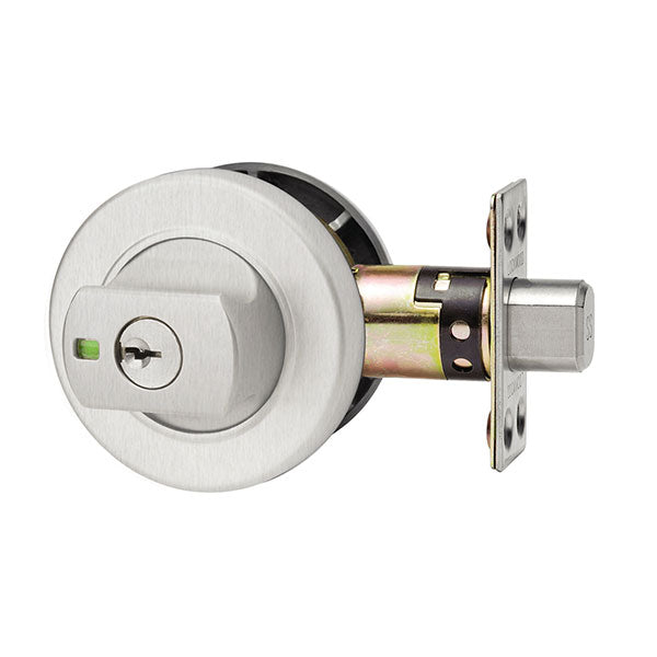 Lockwood 005 Double Cylinder Round Deadbolt Brushed Satin Chrome - The Blue Space